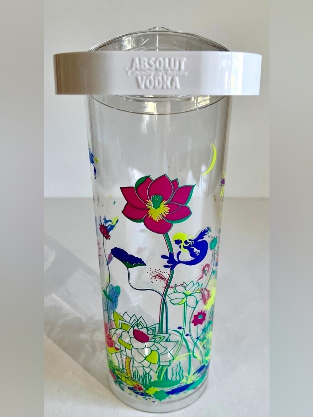 Absolut Vodka Art Of Sharing Chiho Aoshima Floral Acrylic Pitcher Rare VTG